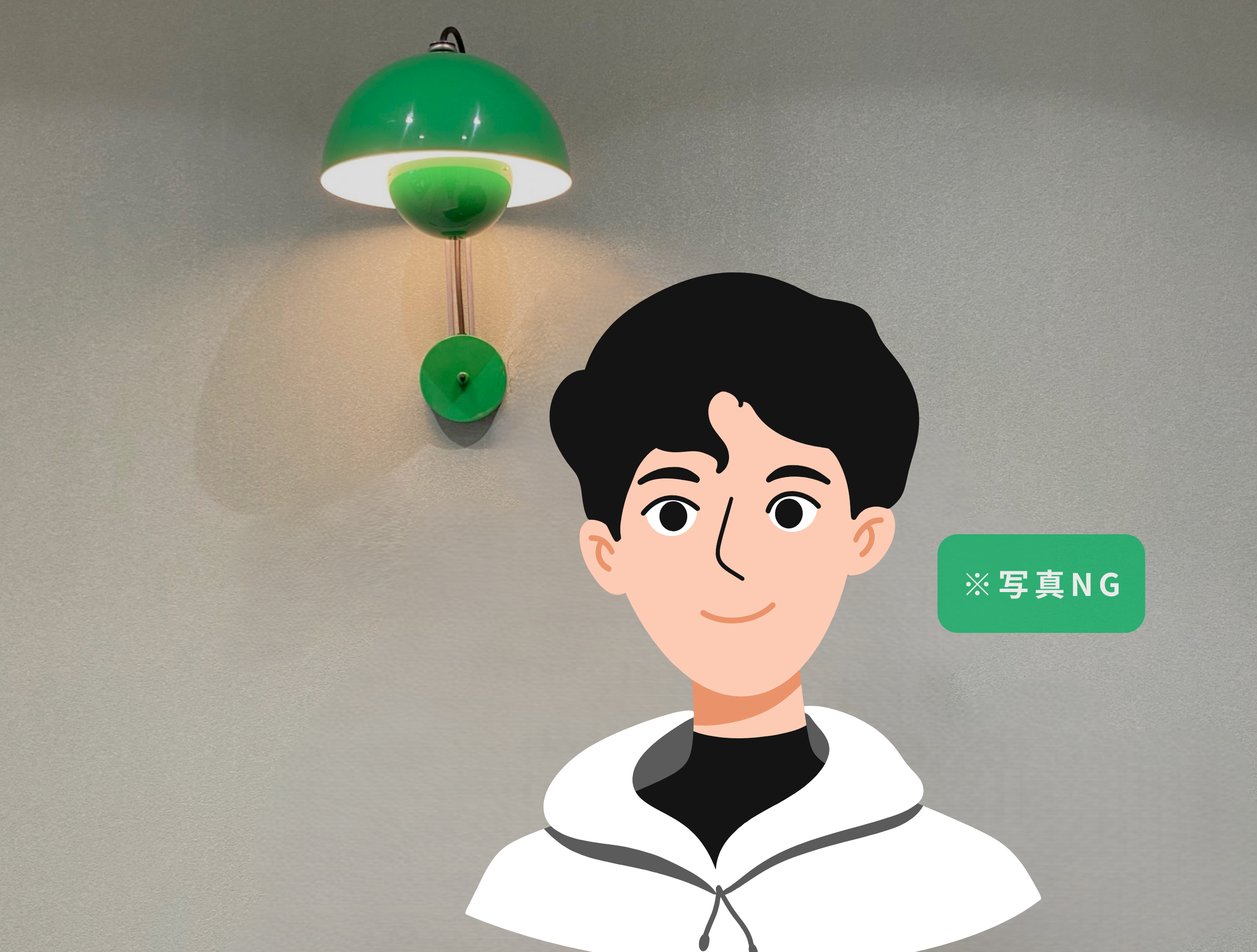 土木CADオペレーターに転職した遠藤さん。本人写真の使用は断られたのでイラストにしています
